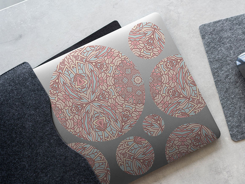 pale roses mandala DIY Laptop Stickers
