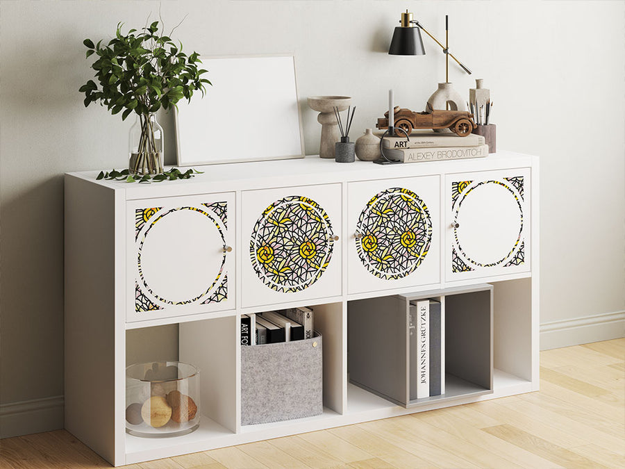 pale sunshine stained glass DIY Furniture Stickers