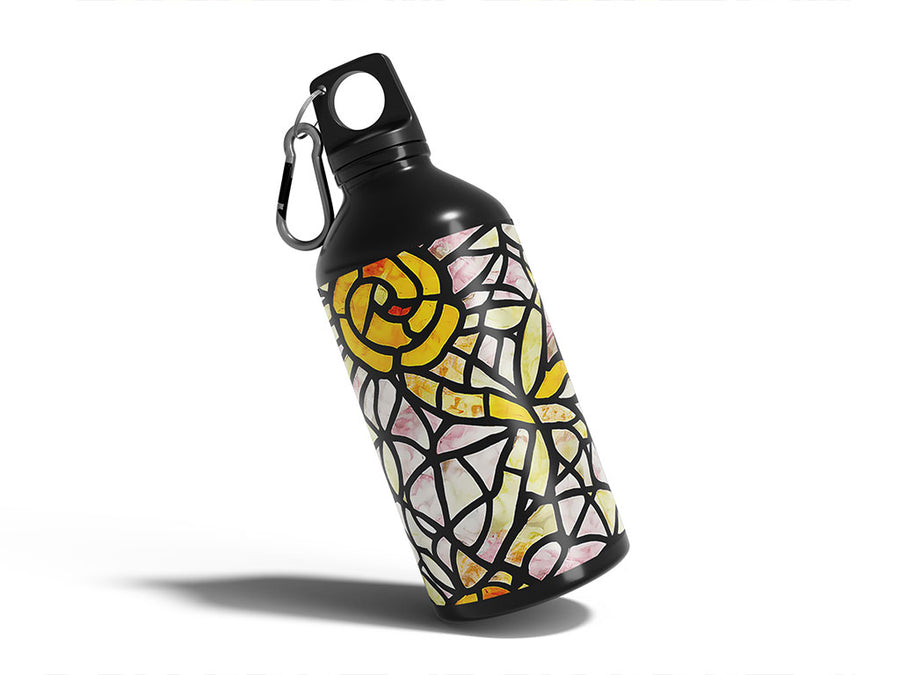 pale sunshine stained glass Water Bottle DIY Stickers