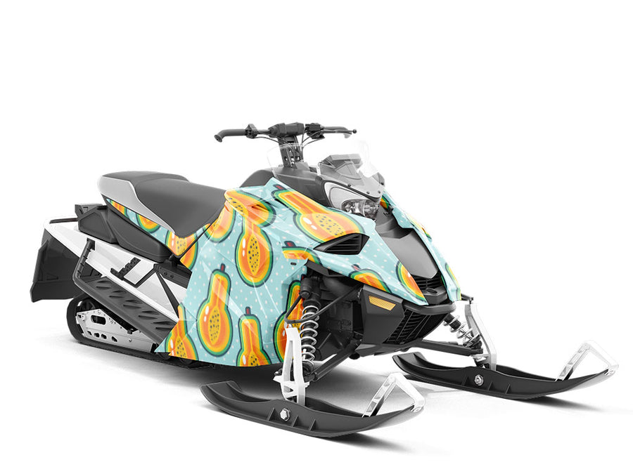 Papaya Potion Fruit Custom Wrapped Snowmobile