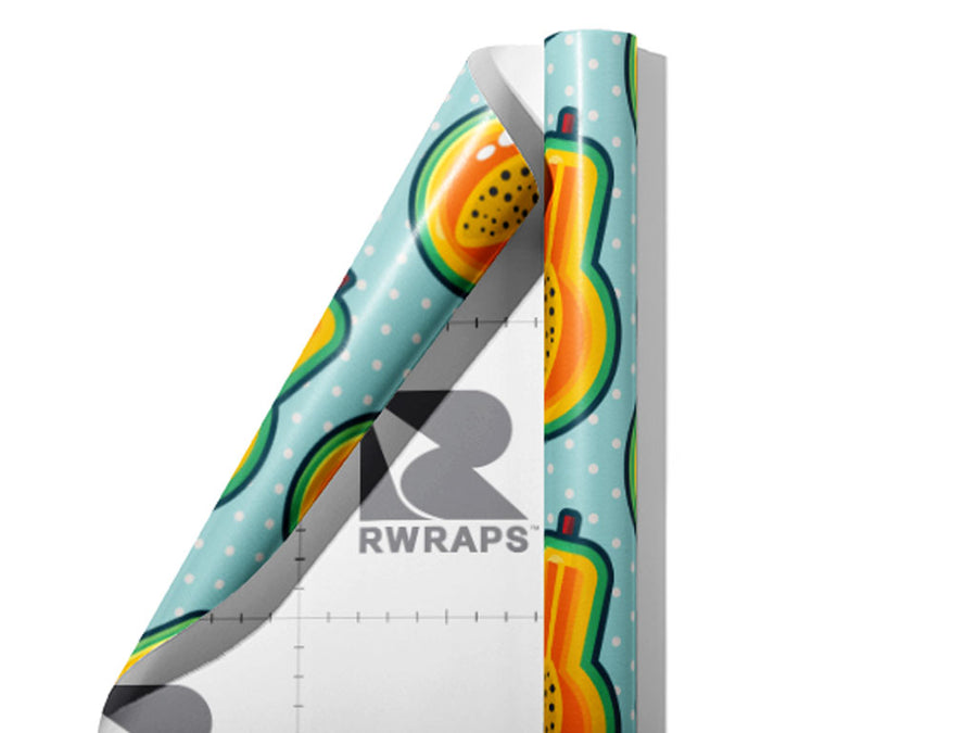 Papaya Potion Fruit Wrap Film Sheets~Rwraps Series 914 Papaya Potion Fruit Scrolled Sheet~3