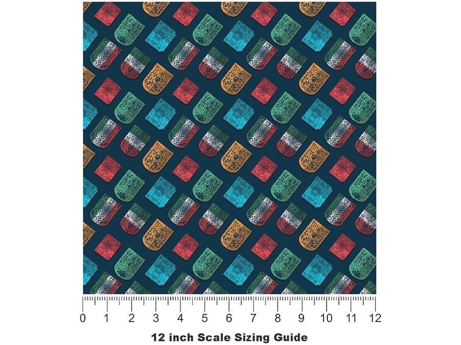 Papel Picado Day of the Dead Vinyl Film Pattern Size 12 inch Scale~Rwraps Papel Picado Day of the Dead Sizing Chart~2