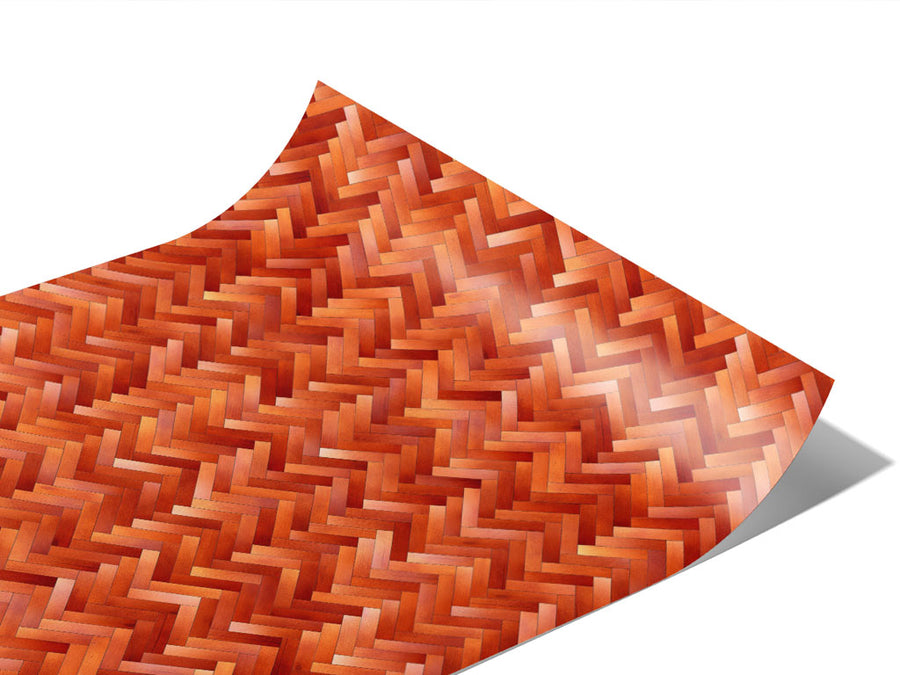 Paprika Stain Wooden Parquet Vinyl Wraps~Rwraps Series 914 Digitally Printed Vinyl Wrap~1