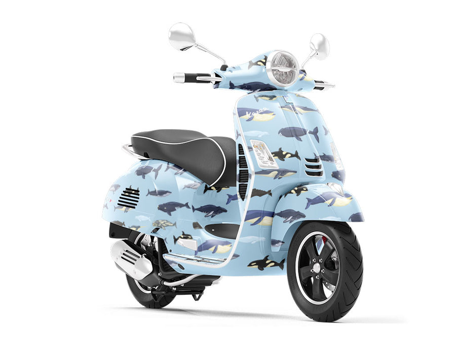 Parading Along Marine Life Vespa Scooter Wrap Film