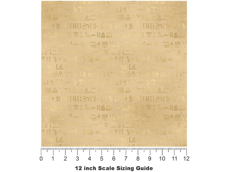 Parchment Hieroglyphs Egyptian Vinyl Film Pattern Size 12 inch Scale~Rwraps Parchment Hieroglyphs Egyptian Sizing Chart~2