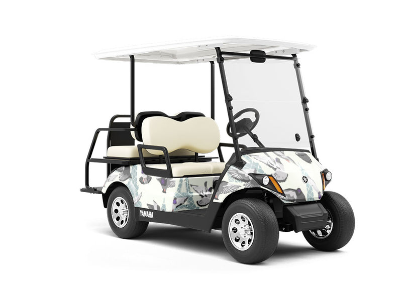 Parisian Urbanites Birds Wrapped Golf Cart