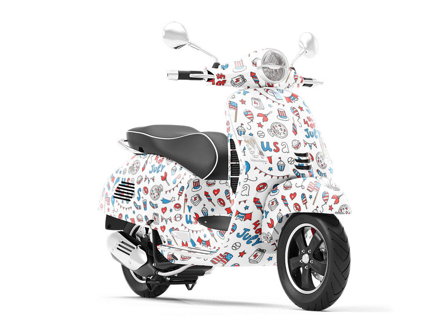 Party USA Americana Vespa Scooter Wrap Film