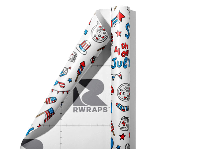 Party USA Americana Wrap Film Sheets~Rwraps Series 914 Party USA Americana Scrolled Sheet~4