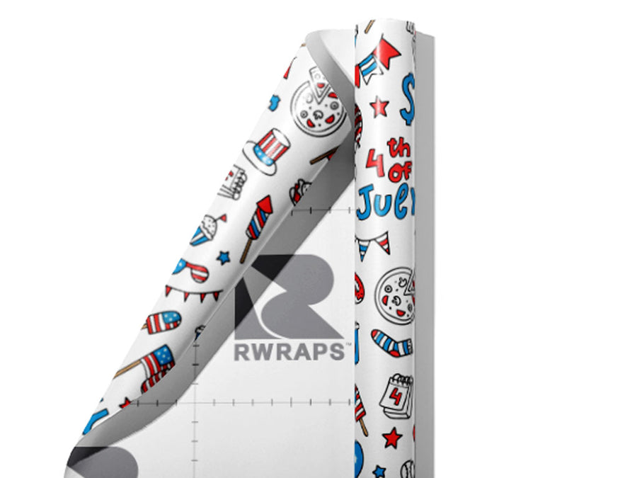 Party USA Americana Wrap Film Sheets~Rwraps Series 914 Party USA Americana Scrolled Sheet~4