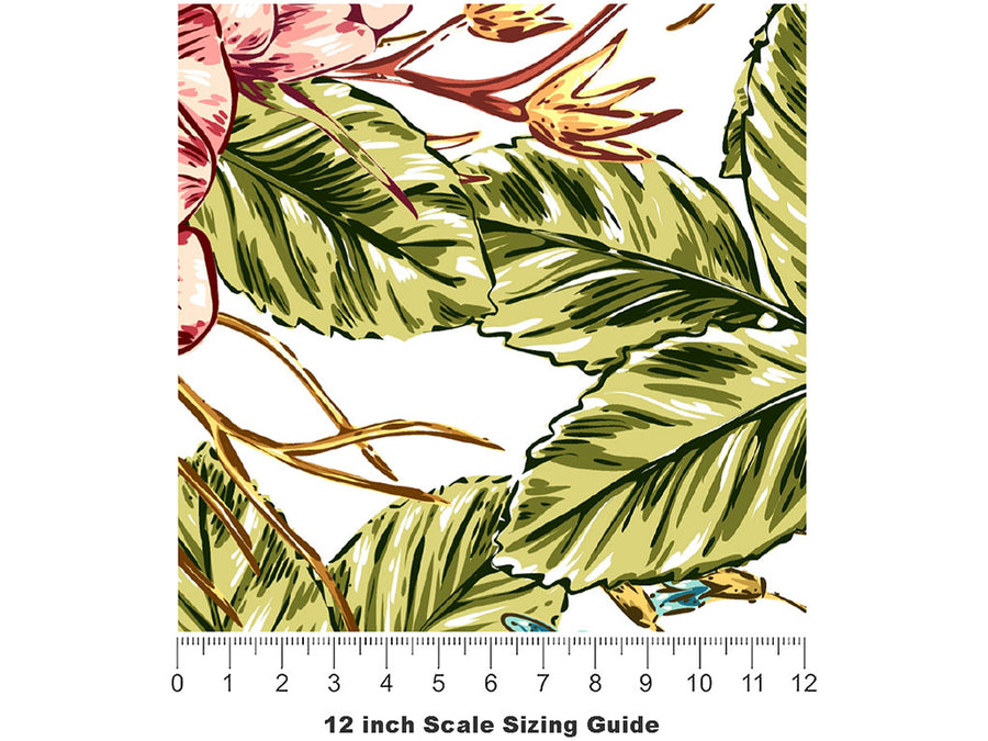 Passionate Carnations Floral Vinyl Film Pattern Size 12 inch Scale~Rwraps Passionate Carnations Floral Sizing Chart~2