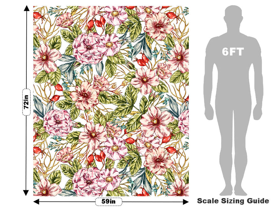 Passionate Carnations Floral Vehicle Wrap Scale~Rwraps Series 914 Passionate Carnations Floral Measurements~1