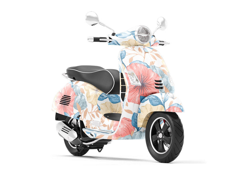 Pastel Blooms Floral Vespa Scooter Wrap Film