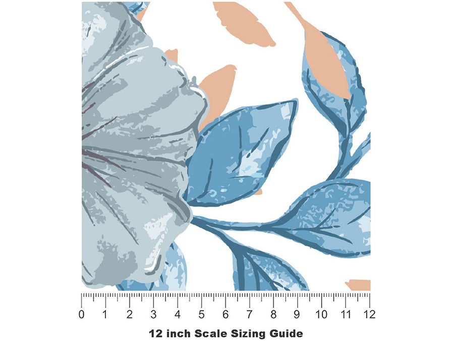 Pastel Blooms Floral Vinyl Film Pattern Size 12 inch Scale~Rwraps Pastel Blooms Floral Sizing Chart~2