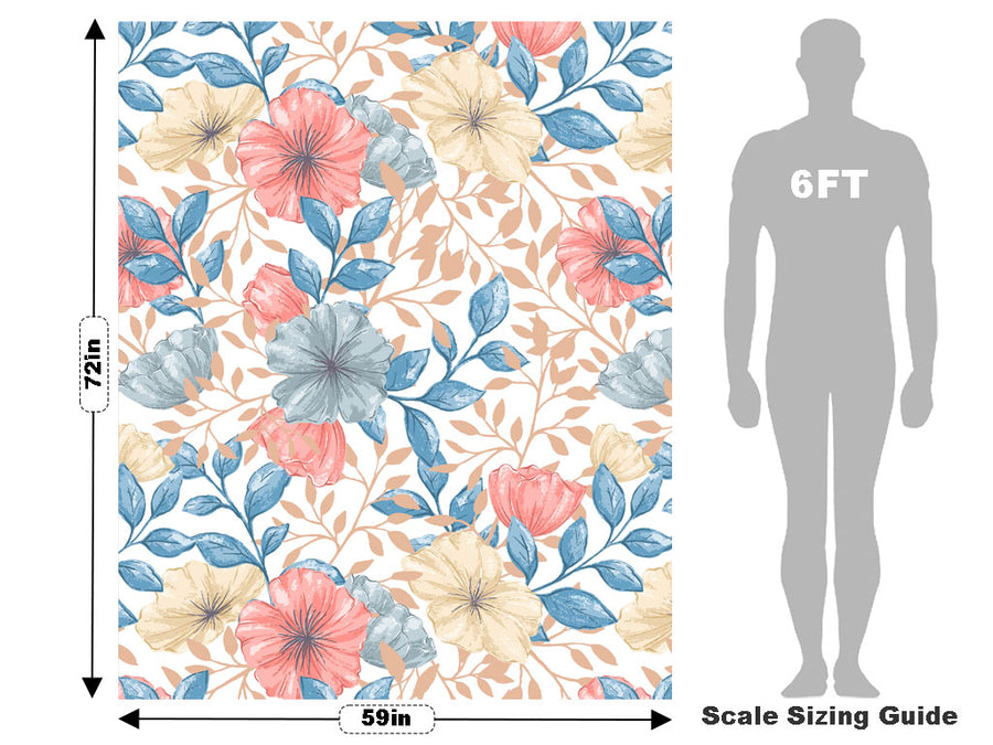 Pastel Blooms Floral Vehicle Wrap Scale~Rwraps Series 914 Pastel Blooms Floral Measurements~1