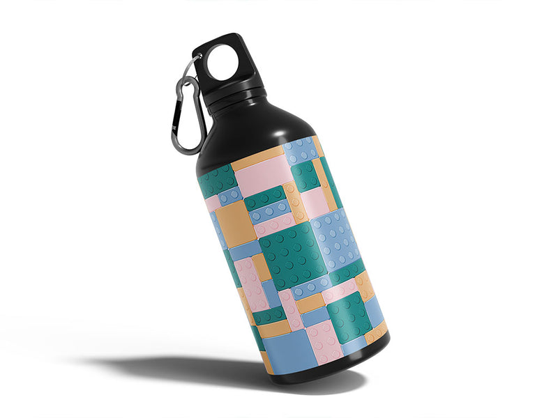 pastel bricks toy room Water Bottle DIY Stickers