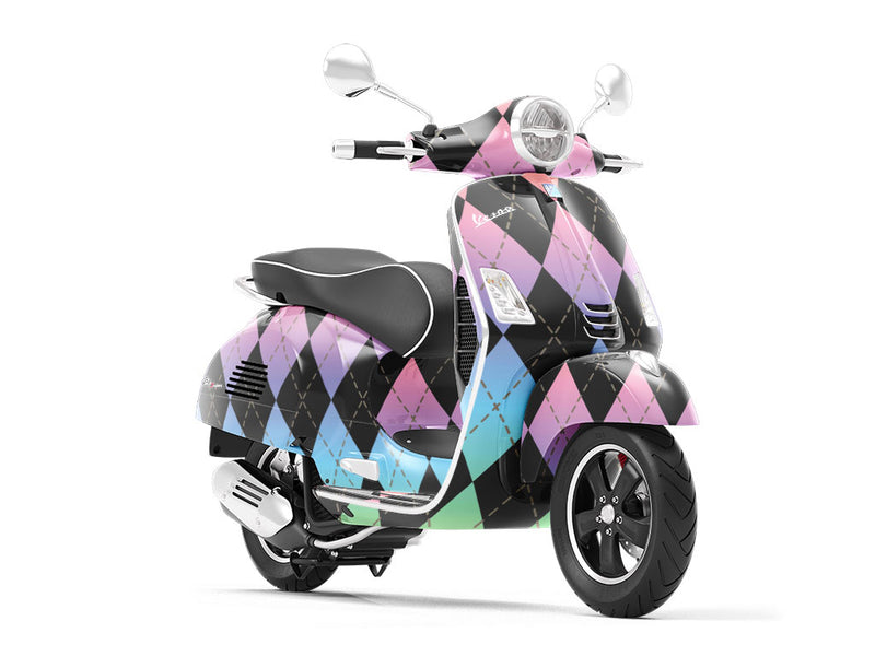 Pastel Gradient Argyle Vespa Scooter Wrap Film