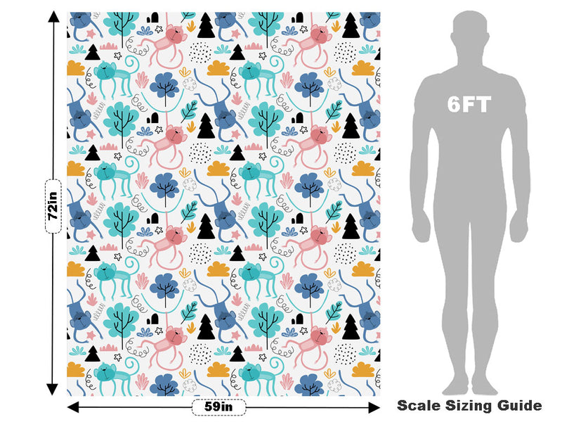 Pastel Jungle Primate Vehicle Wrap Scale~Rwraps Series 914 Pastel Jungle Primate Measurements~1