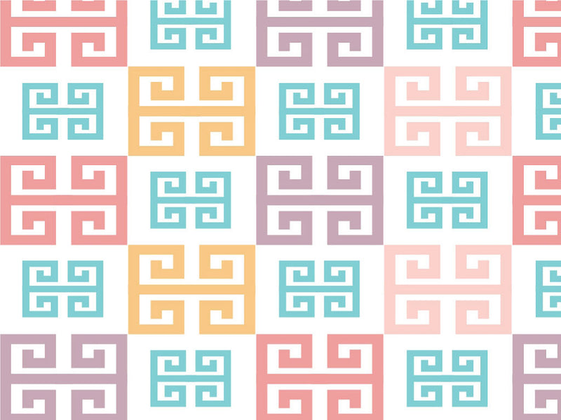Pastel Meander Greco Roman Vinyl Wrap Pattern~Rwraps Series 914 Digitally Printed Vinyl Wrap~0