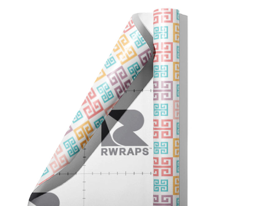 Pastel Meander Greco Roman Wrap Film Sheets~Rwraps Series 914 Pastel Meander Greco Roman Scrolled Sheet~3