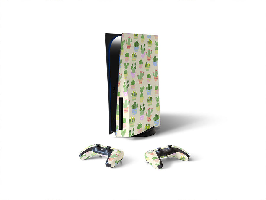 pastel needles cactus Sony PS5 DIY Skin
