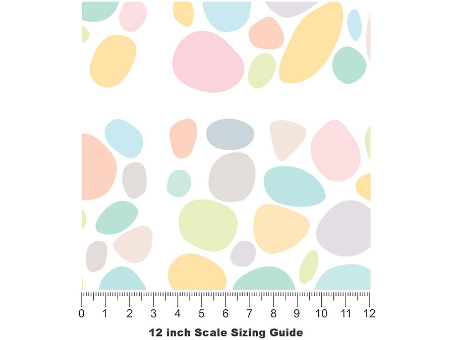 Pastel Rainbow Cobblestone Vinyl Film Pattern Size 12 inch Scale~Rwraps Pastel Rainbow Cobblestone Sizing Chart~3