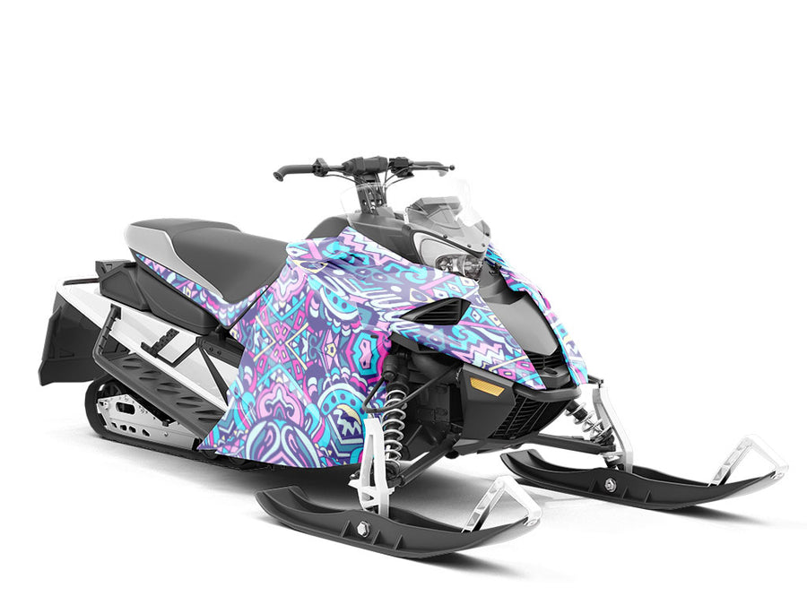 Pastel Wonder Mandala Custom Wrapped Snowmobile