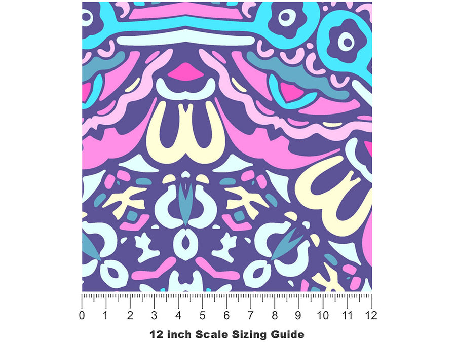 Pastel Wonder Mandala Vinyl Film Pattern Size 12 inch Scale~Rwraps Pastel Wonder Mandala Sizing Chart~2