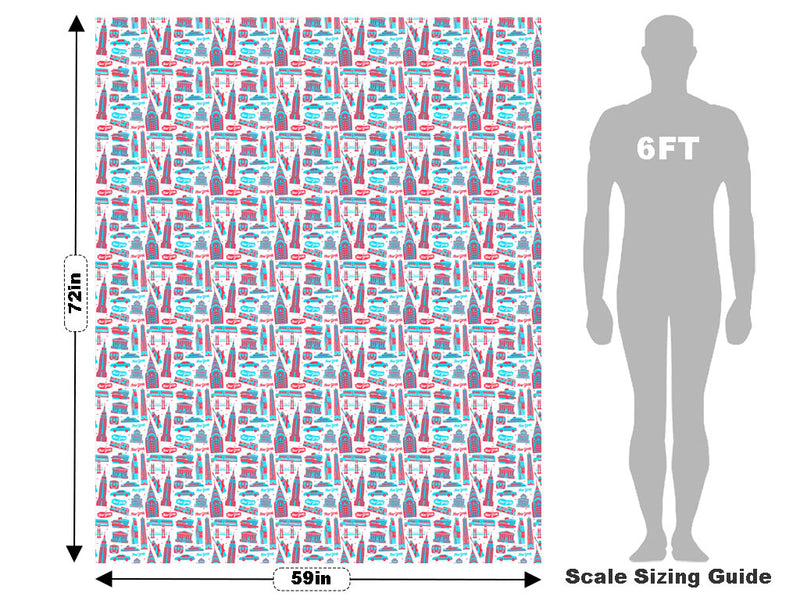 Patriotic Buildings Americana Vehicle Wrap Scale~Rwraps Series 914 Patriotic Buildings Americana Measurements~2