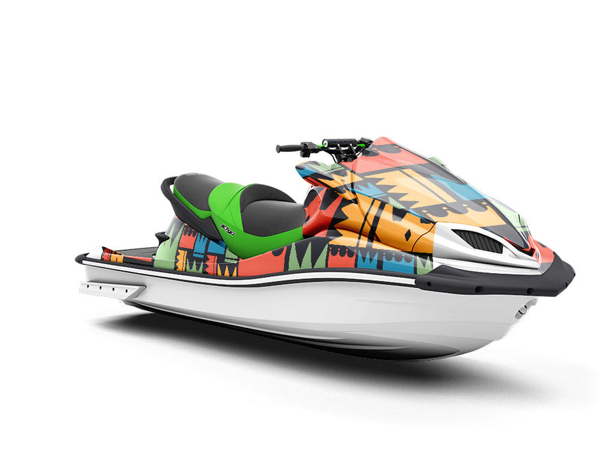 Patterned Crowns Fantasy Jet Ski Vinyl Customized Wrap