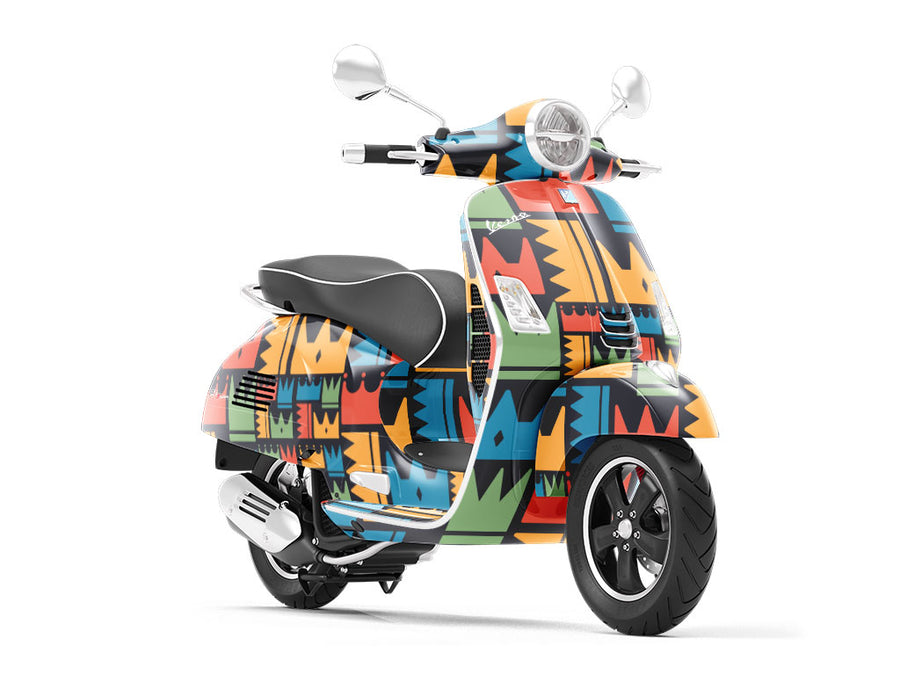 Patterned Crowns Fantasy Vespa Scooter Wrap Film