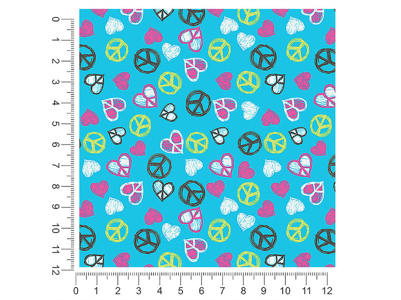 peace and love heart 1ft x 1ft Craft Sheets