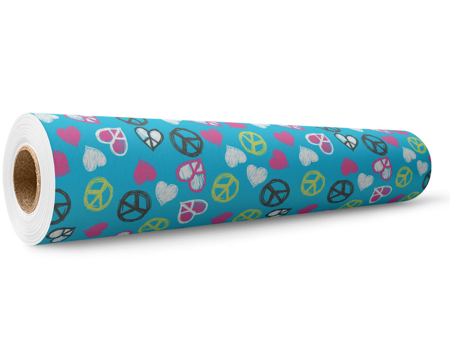 Peace And Love Heart Wrap Film Wholesale Roll~Rwraps Series 914 Digitally Printed Vinyl Roll~5