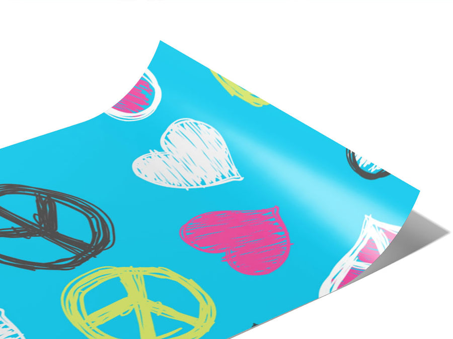 Peace And Love Heart Vinyl Wraps~Rwraps Series 914 Digitally Printed Vinyl Wrap~0