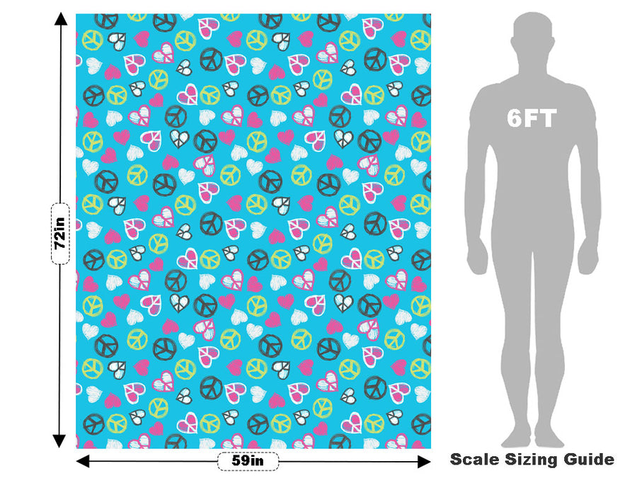 Peace And Love Heart Vehicle Wrap Scale~Rwraps Series 914 Peace And Love Heart Measurements~1