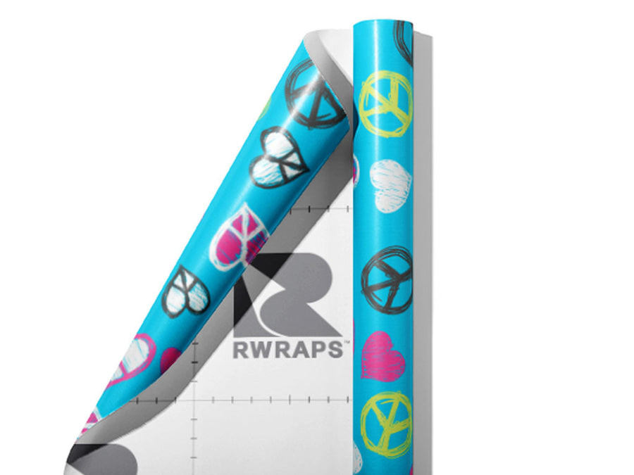Peace And Love Heart Wrap Film Sheets~Rwraps Series 914 Peace And Love Heart Scrolled Sheet~3