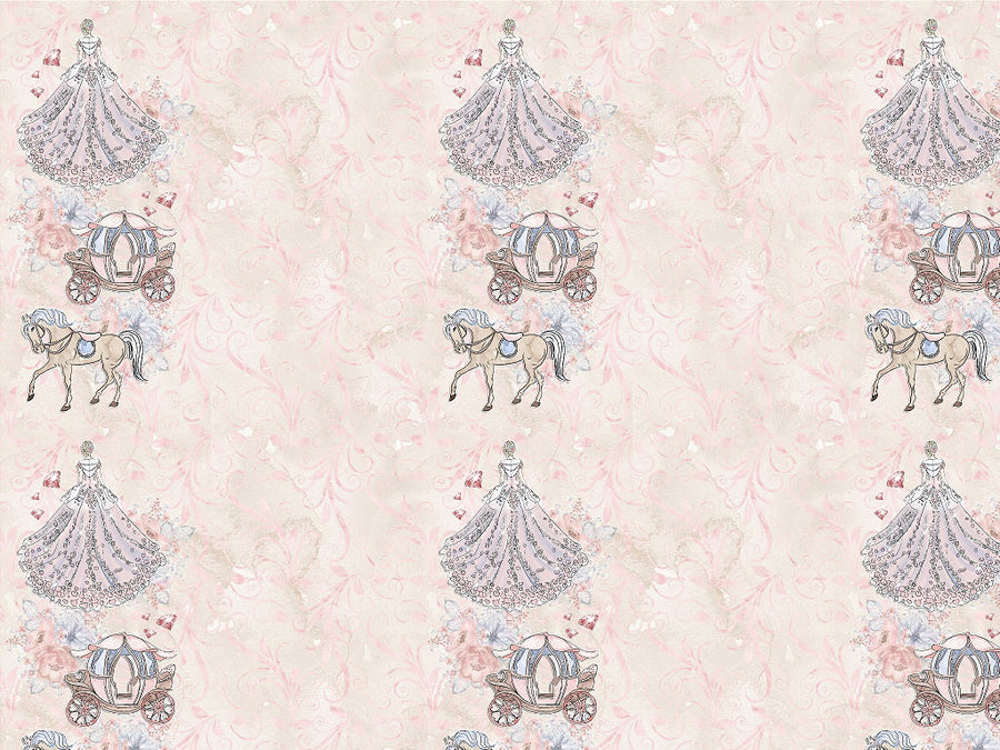 Peach Carriage Fantasy Vinyl Wrap Pattern~Rwraps Series 914 Digitally Printed Vinyl Wrap~0
