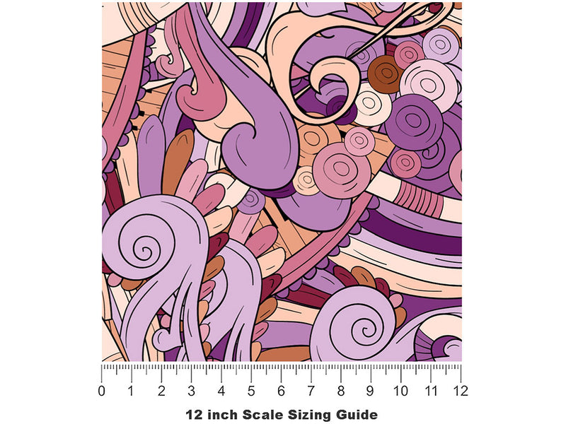 Peach Chords Music Vinyl Film Pattern Size 12 inch Scale~Rwraps Peach Chords Music Sizing Chart~2