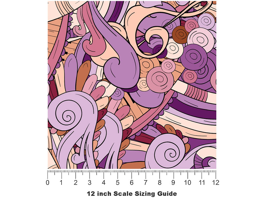 Peach Chords Music Vinyl Film Pattern Size 12 inch Scale~Rwraps Peach Chords Music Sizing Chart~2