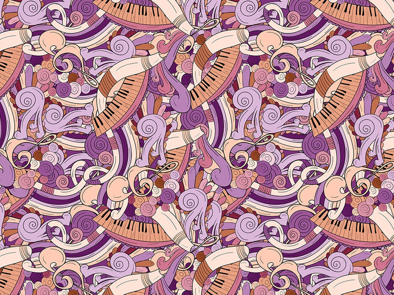 Peach Chords Music Vinyl Wrap Pattern~Rwraps Series 914 Digitally Printed Vinyl Wrap~0