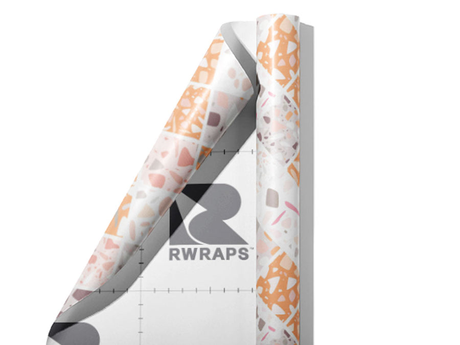 Peach Tile Wrap Film Sheets~Rwraps Series 914 Peach Tile Scrolled Sheet~4