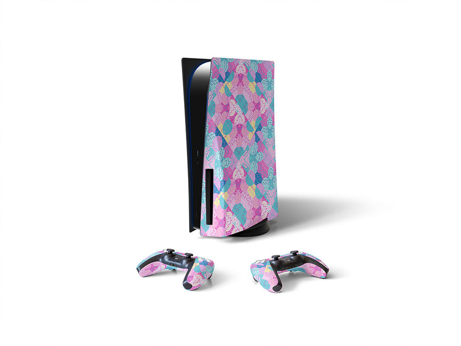 peaches and pebbles mosaic Sony PS5 DIY Skin