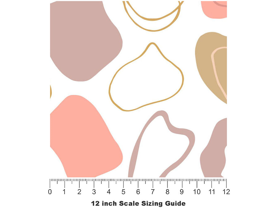 Peachy Cobblestone Vinyl Film Pattern Size 12 inch Scale~Rwraps Peachy Cobblestone Sizing Chart~3
