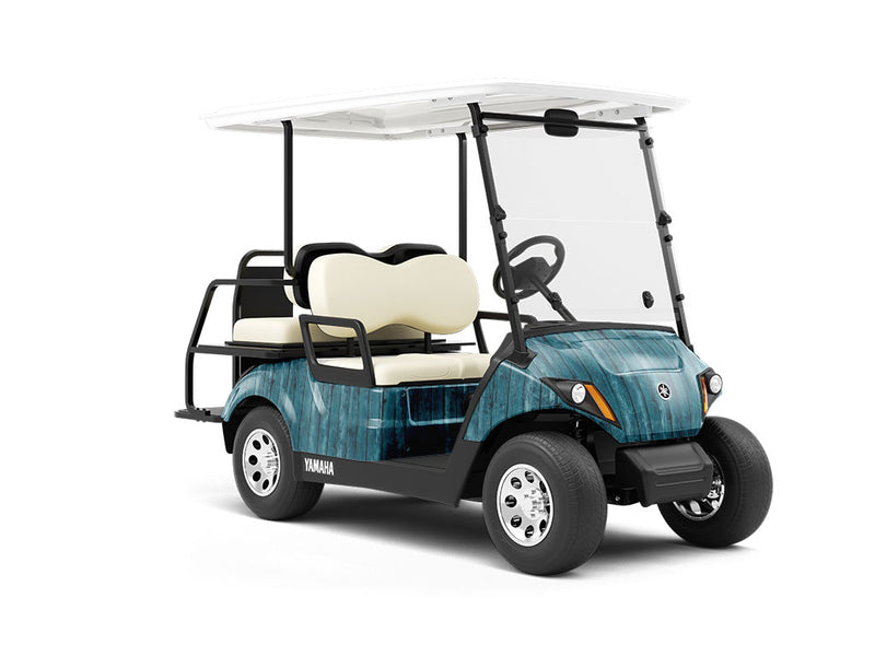 Peacock Wood Plank Wrapped Golf Cart