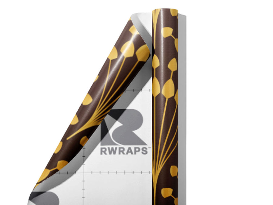 Peacock Tails Art Deco Wrap Film Sheets~Rwraps Series 914 Peacock Tails Art Deco Scrolled Sheet~3