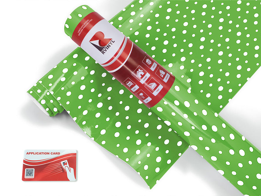 pear green polka dot Craft Vinyl Roll