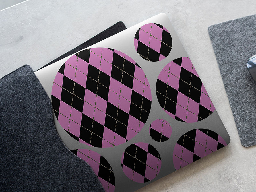 pearlized pale argyle DIY Laptop Stickers