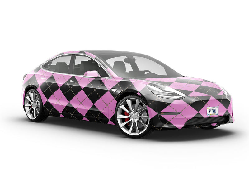 Pearlized Pale Argyle Vehicle Vinyl Wrap