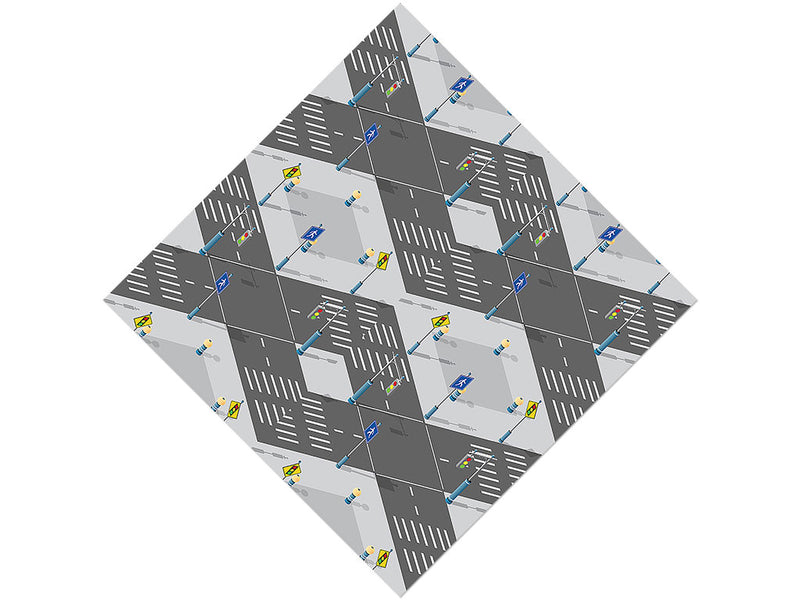 Pedestrian Crossing Cityscape Vinyl Wrap Pattern