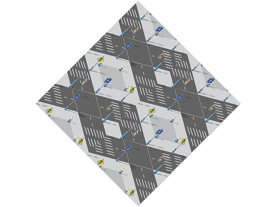 Pedestrian Crossing Cityscape Vinyl Wrap Pattern