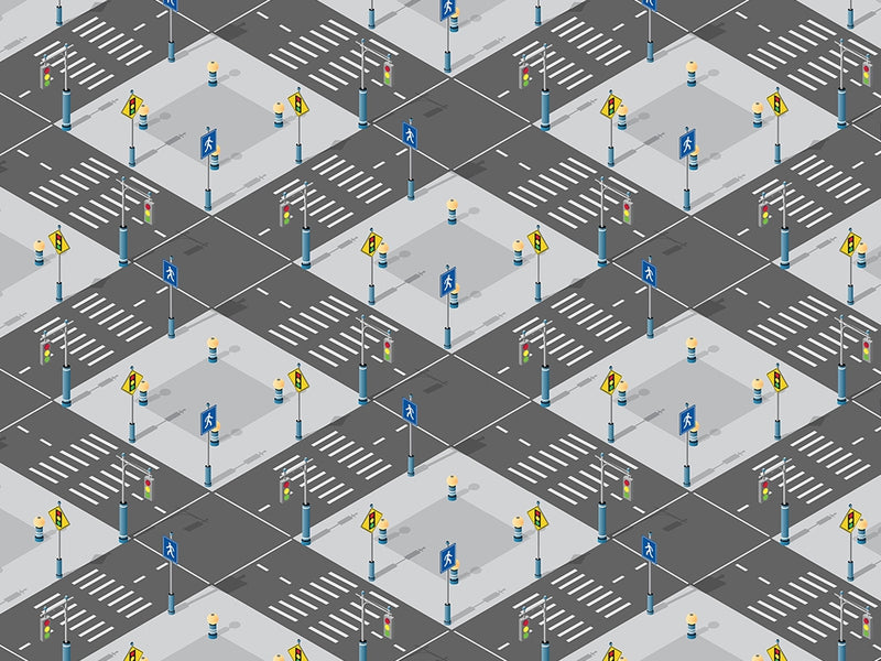 Pedestrian Crossing Cityscape Vinyl Wrap Pattern~Rwraps Series 914 Digitally Printed Vinyl Wrap~0